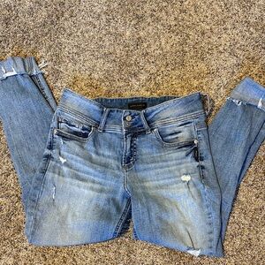 Women's Blue Distressed Jeans silver brand 29